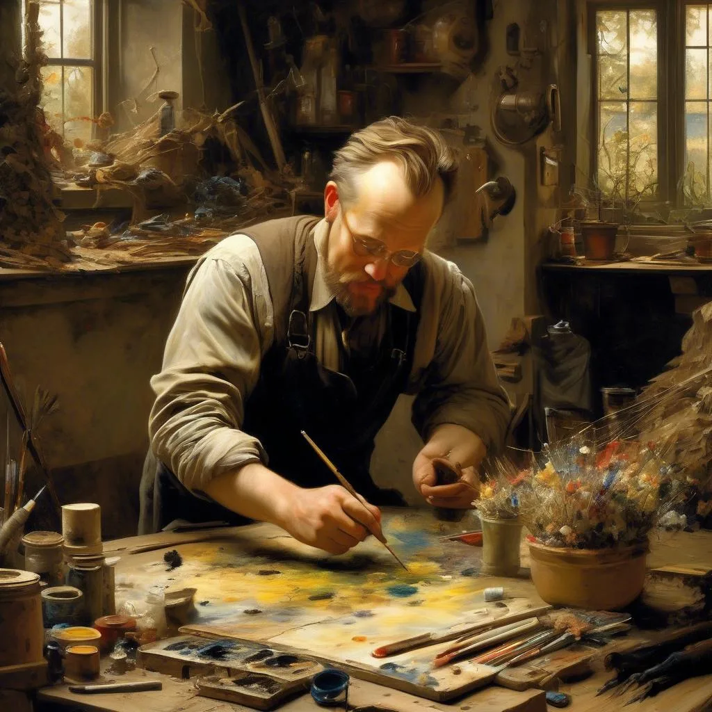 Maler Jan Bakker bei der Arbeit – Cornelis Vreedenburgh