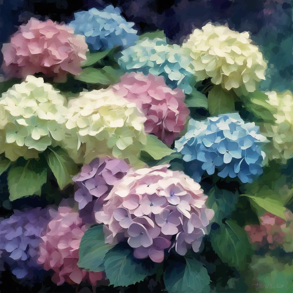 Die Verwendung von Farben und Licht in Hydrangeas